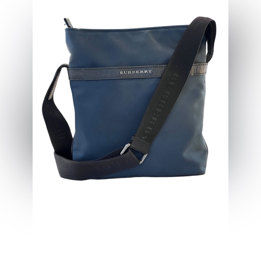 Burberry blue nylon crossbody bag